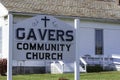 Sign for Gavers Community Church Royalty Free Stock Photo