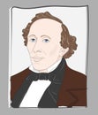 Hans Christian Andersen vintage illustration Royalty Free Stock Photo