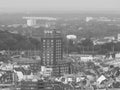 Hansahochhaus skyscraper in Koeln, black and white Royalty Free Stock Photo