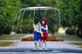 Hansel and Gretel fairy tale characters - fountain in Ciechocinek Poland Europe