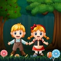 Hansel and gretel in the forest Royalty Free Stock Photo