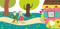 Hansel and Gretel Grimm's tale illustration close up Royalty Free Stock Photo