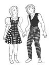 Hansel & Gretel. Brother and sister holding hands. Fairytale characters. Royalty Free Stock Photo