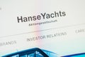 HanseYachts Web Site. Selective focus.