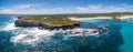 Hanson Bay coastline aerial panorama. Kangaroo Island, South Australia. Royalty Free Stock Photo