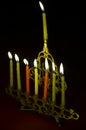 Hanuka candles in hanukkiya