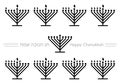 Hanuka menorah icons Royalty Free Stock Photo