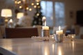 Hanukah decoration in living room interior