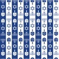 Hanukkah Blue Striped vector repeat pattern background design