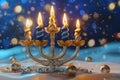 Hanukkah candle, Pattern of Hanukkah celebrate and festival, Pattern flat and template 3d design Royalty Free Stock Photo