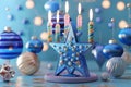 Hanukkah candle, Pattern of Hanukkah celebrate and festival, Pattern flat and template 3d design Royalty Free Stock Photo