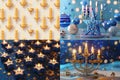 Hanukkah candle, Pattern of Hanukkah celebrate and festival, Pattern flat and template design Royalty Free Stock Photo