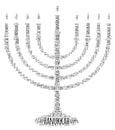 Hanukkah Candlestick Word Cloud Art Poster Illustration Royalty Free Stock Photo