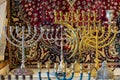 Hanukkah candlesticks on Jerusalem souvenir store