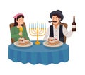 hanukkah celebrating couple