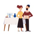 hanukkah celebrating couple