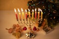 Hanukkah and Christmas together Royalty Free Stock Photo
