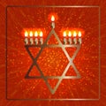 Hanukkah. 2-10 December. Judaic holiday. Traditional symbol - Menorah.