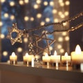 Hanukkah Decoration in Twinkling Lights