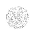 Hanukkah design elements