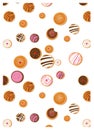 Hanukkah doughnut, Jewish holiday symbol. sweet traditional bake. donut pattern greeting card