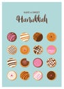 Hanukkah doughnut , Jewish holiday symbol. sweet traditional bake