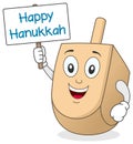 Hanukkah Dreidel Character Holding Sign Royalty Free Stock Photo