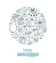 Hanukkah sketch vector illustration Royalty Free Stock Photo