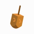 Hanukkah dreidel icon, cartoon style