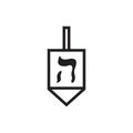 Hanukkah dreidel icon, vector illustration