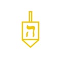 Hanukkah dreidel icon, vector illustration