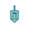 Hanukkah dreidel icon, vector illustration