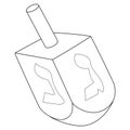 Hanukkah Dreidel Isolated Coloring Page for Kids