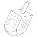 Hanukkah Dreidel Isolated Coloring Page for Kids