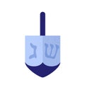 Hanukkah dreidel. Jewish four-sided holiday toy. Vector illustration in cartoon style.