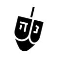 hanukkah dreidel jewish glyph icon vector illustration Royalty Free Stock Photo