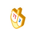hanukkah dreidel jewish isometric icon vector illustration Royalty Free Stock Photo