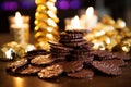 hanukkah gelt chocolate coins on a table