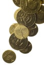Hanukkah gelt isolated on white Royalty Free Stock Photo