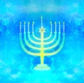 Hanukkah Greeting Card - artistic holiday banner