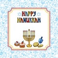 Hanukkah greeting card.Doodle Israel Holiday