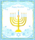 Hanukkah Greeting card. Hanukkah menorah candles Royalty Free Stock Photo