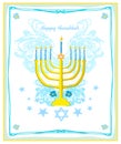 Hanukkah Greeting card. Hanukkah menorah candles Royalty Free Stock Photo