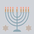 Hanukkah Greeting Card With Lamp And A Six-Pointed Star
