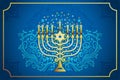 Hanukkah greeting card with menorah design