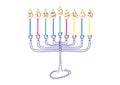 Vector Hanukkah Illustration,Hand drawn menora and candles