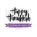 Hanukkah hand drawn lettering typography