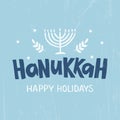 Hanukkah hand drawn lettering typography