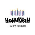 Hanukkah hand drawn lettering typography