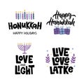 Hanukkah hand drawn lettering typography